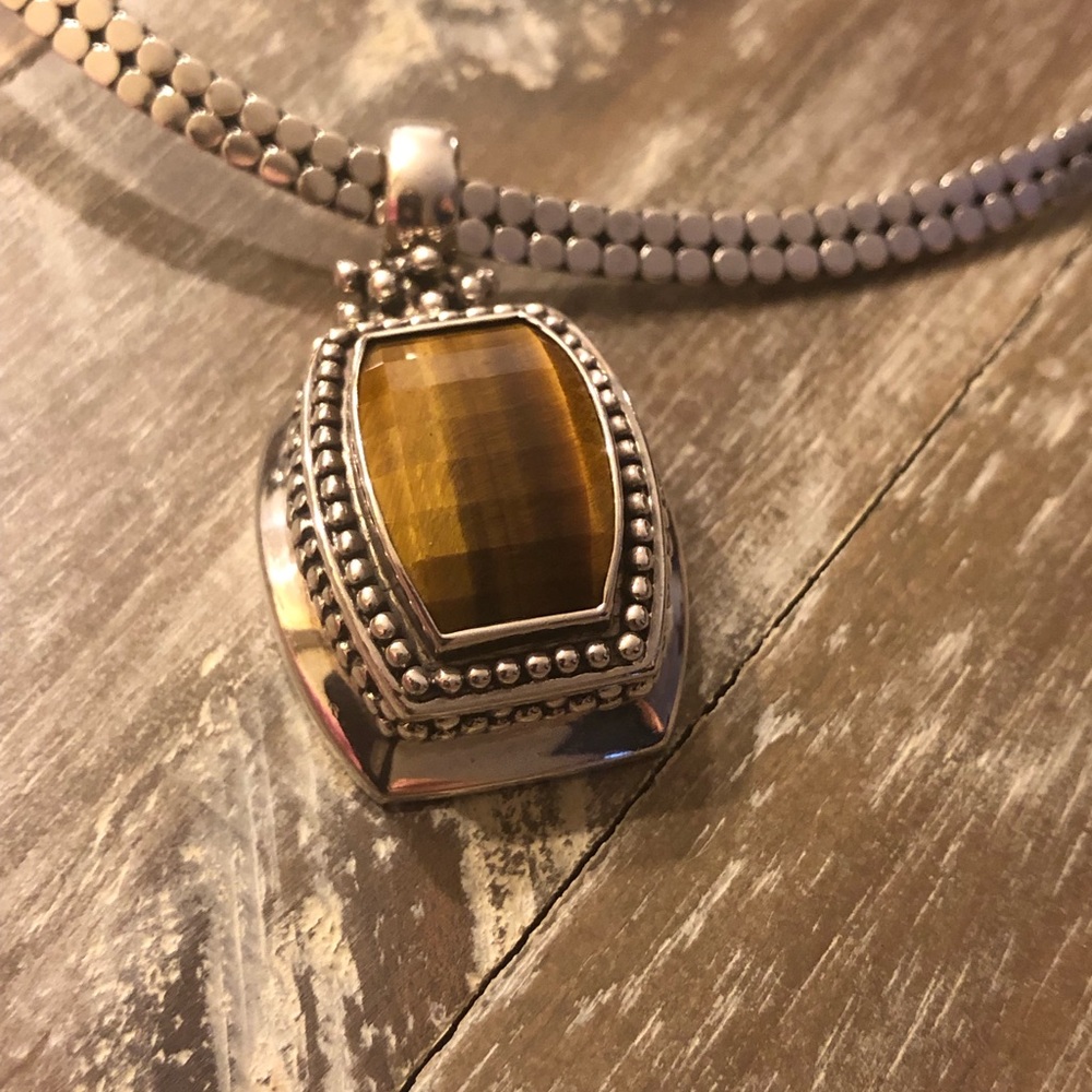 Michael Dawkins Sterling Silver Tiger Eye Pendant